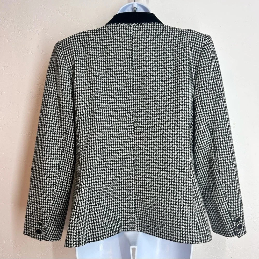 Lord & Taylor Vintage Houndstooth Blazer Sizr 12 P